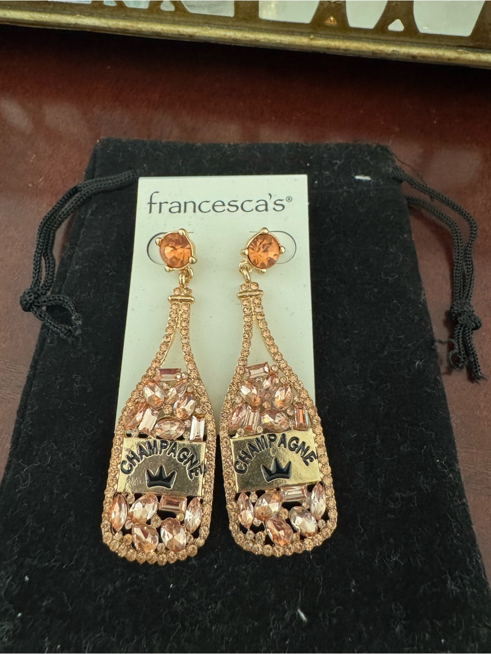 Womens Champagne Bottle Earrings